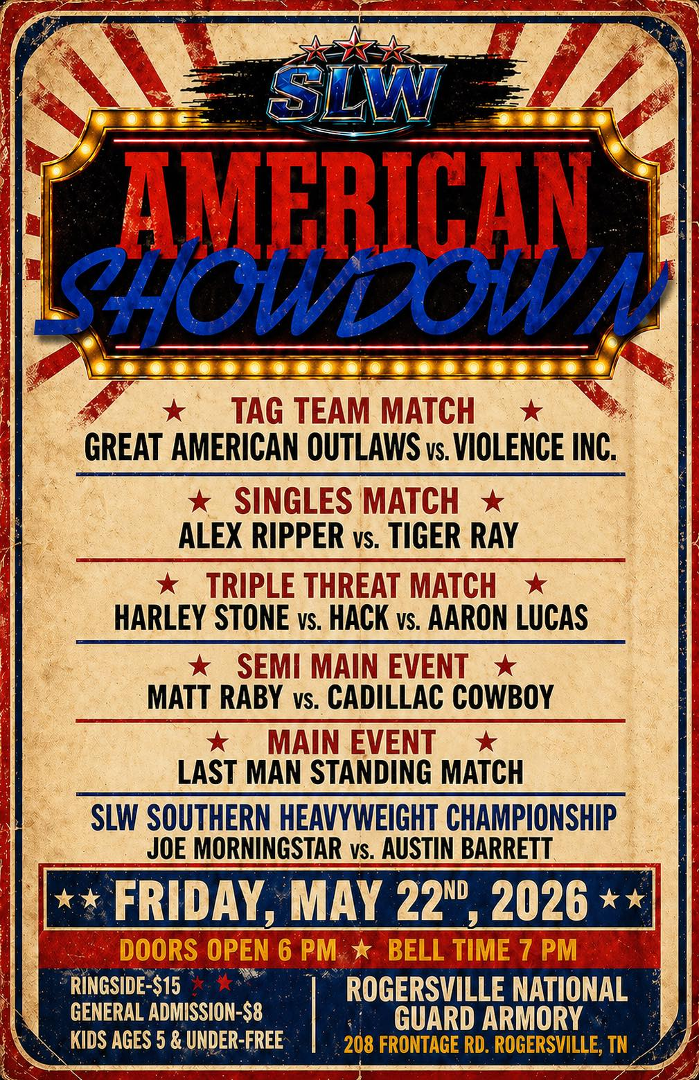 Southern League Wrestling wrestling event in Rogersville, TN